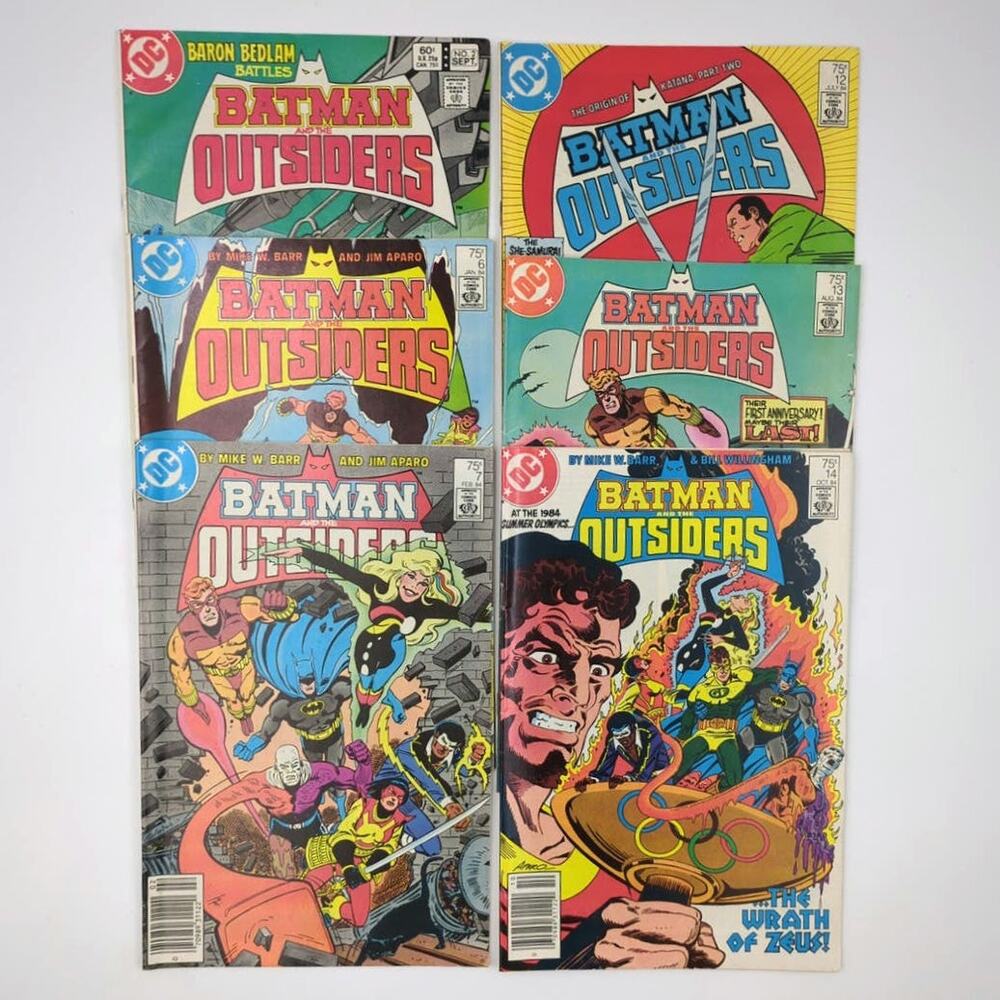 Batman and The Outsiders Lot 2 6 7 12 13 14 DC Comics 1980's Bronze Age FN / VF